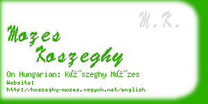 mozes koszeghy business card